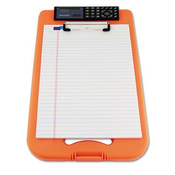 Saunders Deskmate Ii W-calculator, 0.5" Clip Capactity, 8.5 X 11 Sheets, Hi-vis Orange freeshipping - TVN Wholesale